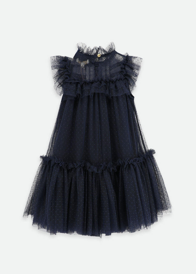 Black and navy tulle skirt best sale