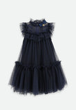 Andrea Spotted Tulle Dress Navy
