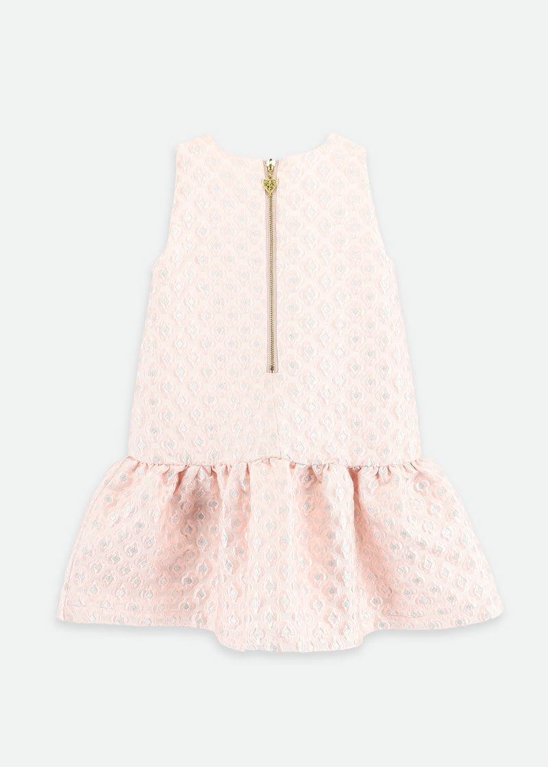 Anneka Jacquard Dress Pale Pink