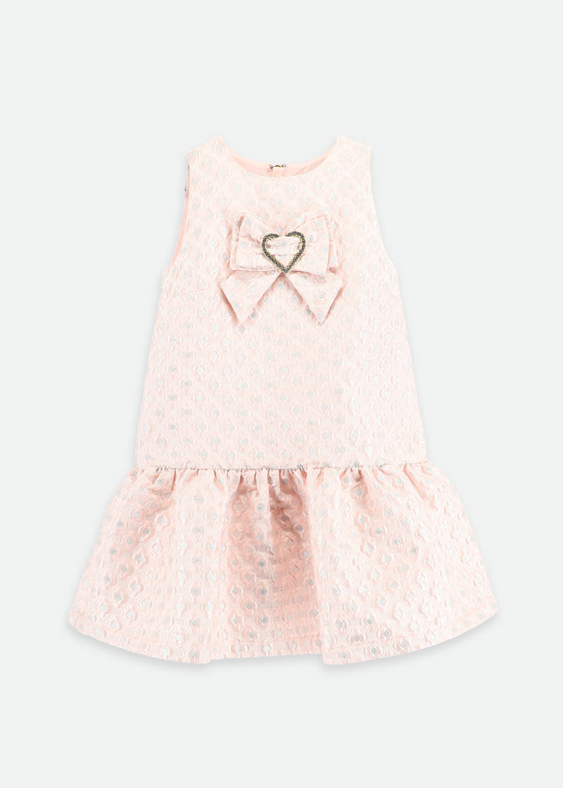 Anneka Jacquard Dress Pale Pink