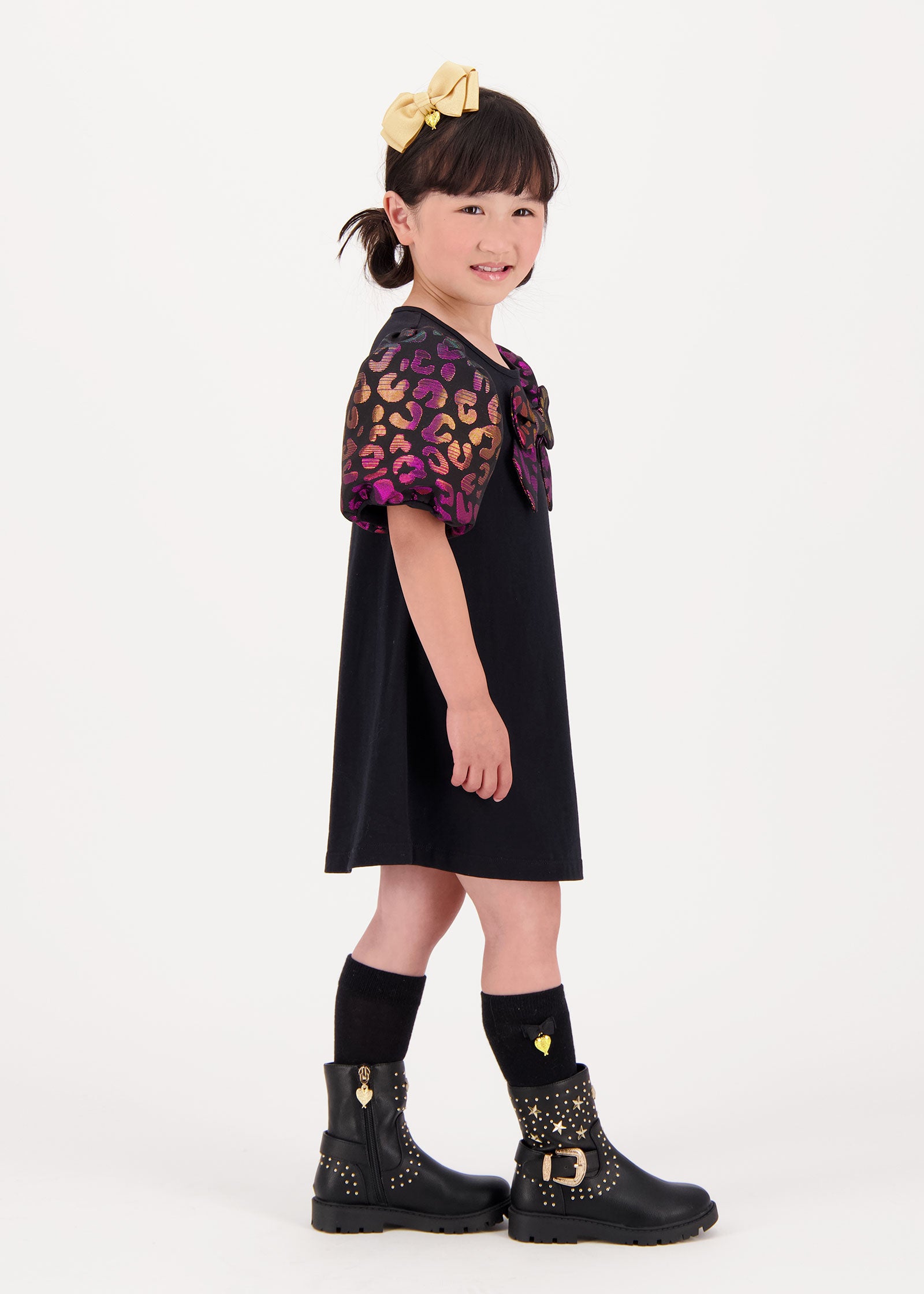 Anneliese Jersey Leopard Dress Black