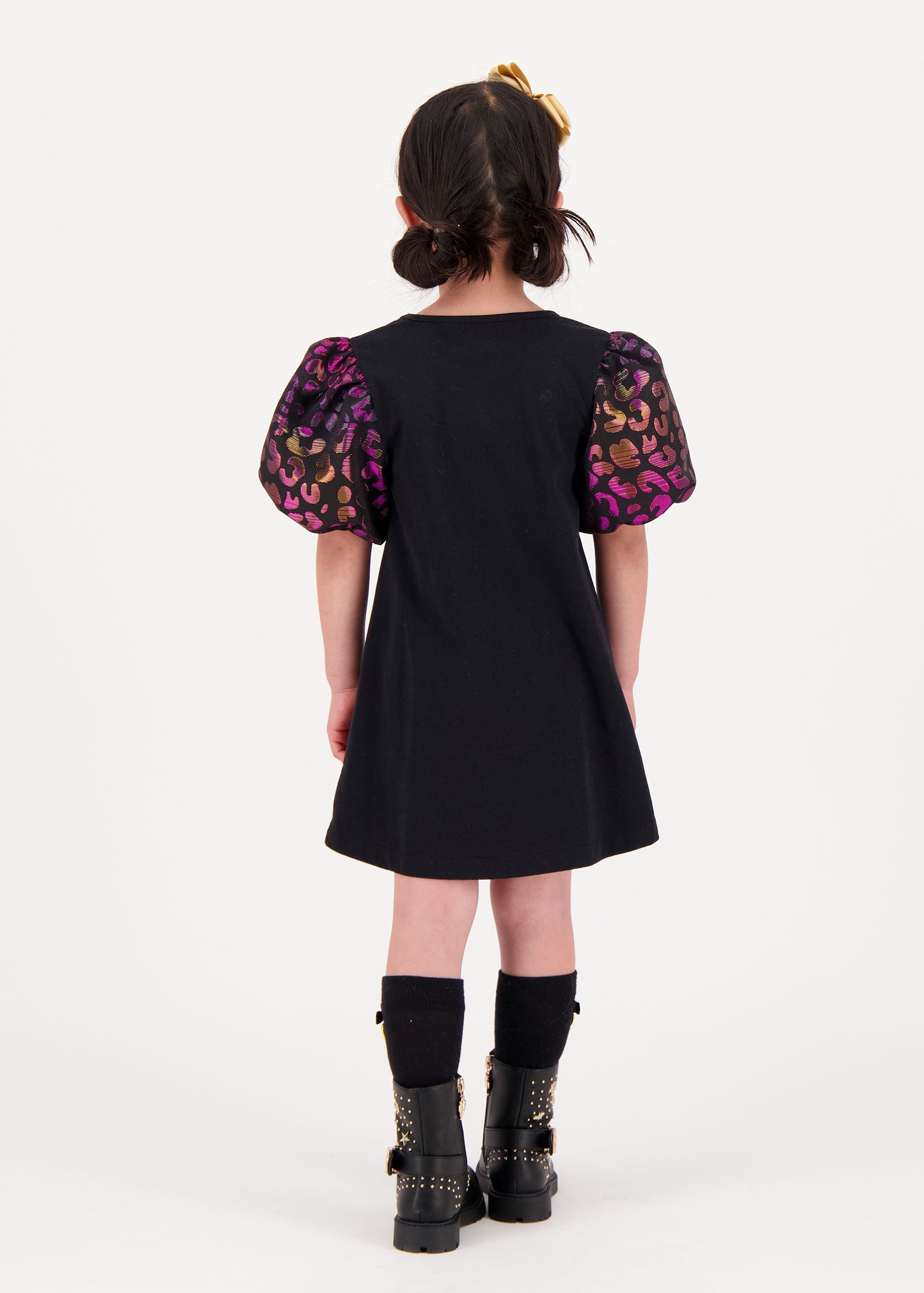 Anneliese Jersey Leopard Dress Black