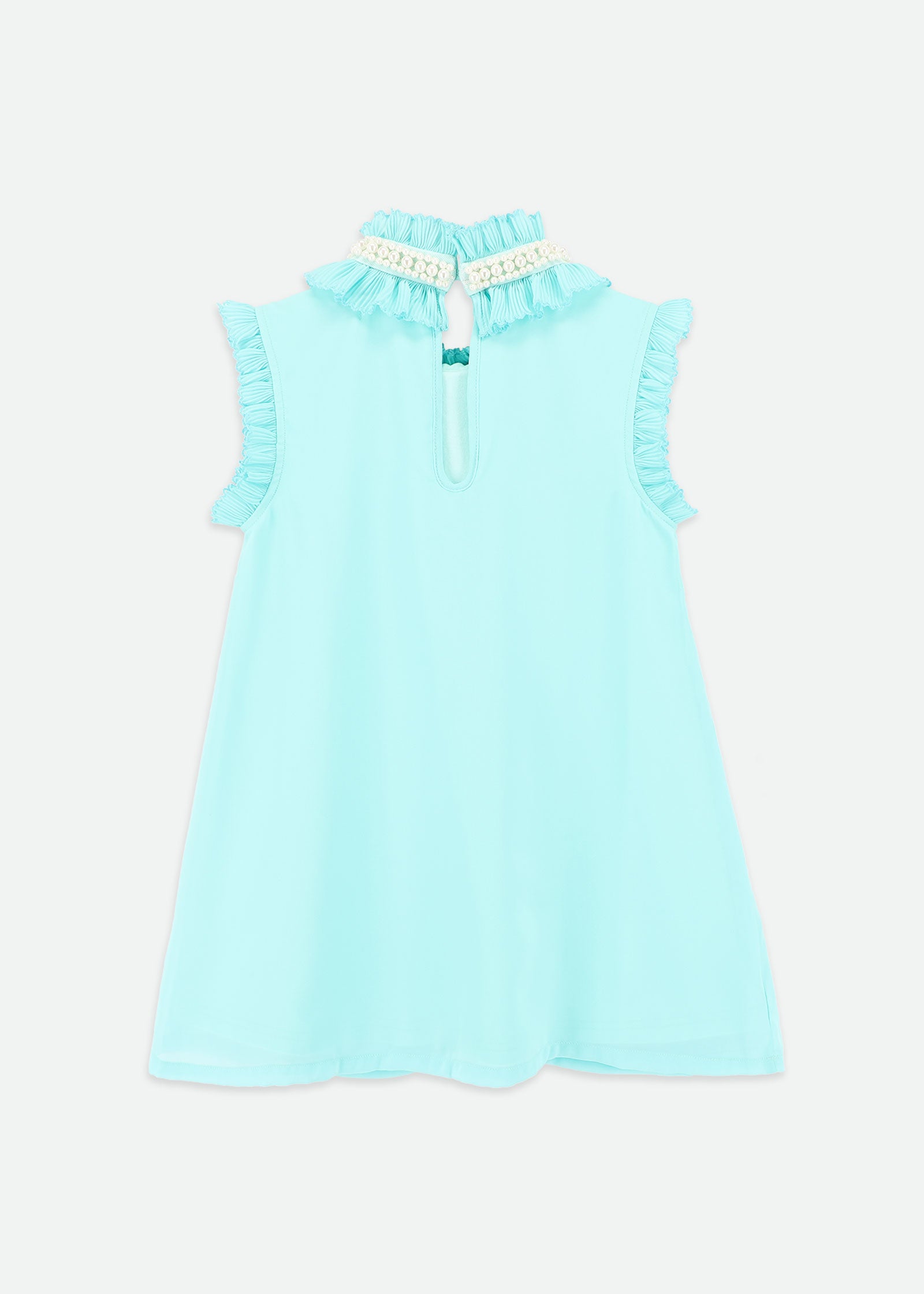 Aphrodite Pearl Collar Dress Aqua Marine