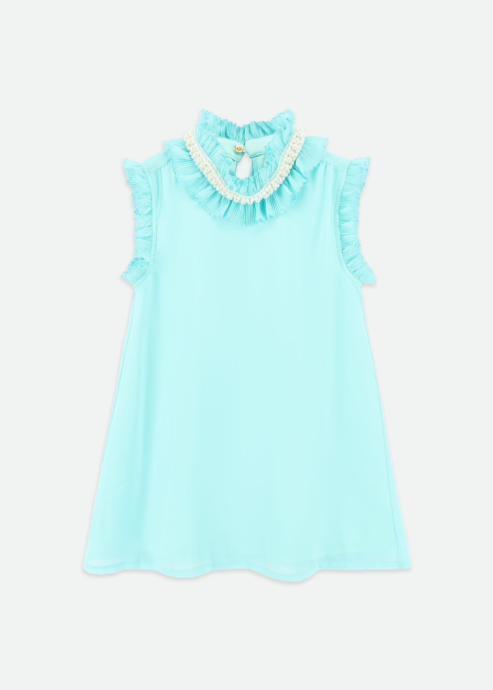 Aphrodite Pearl Collar Dress Aqua Marine