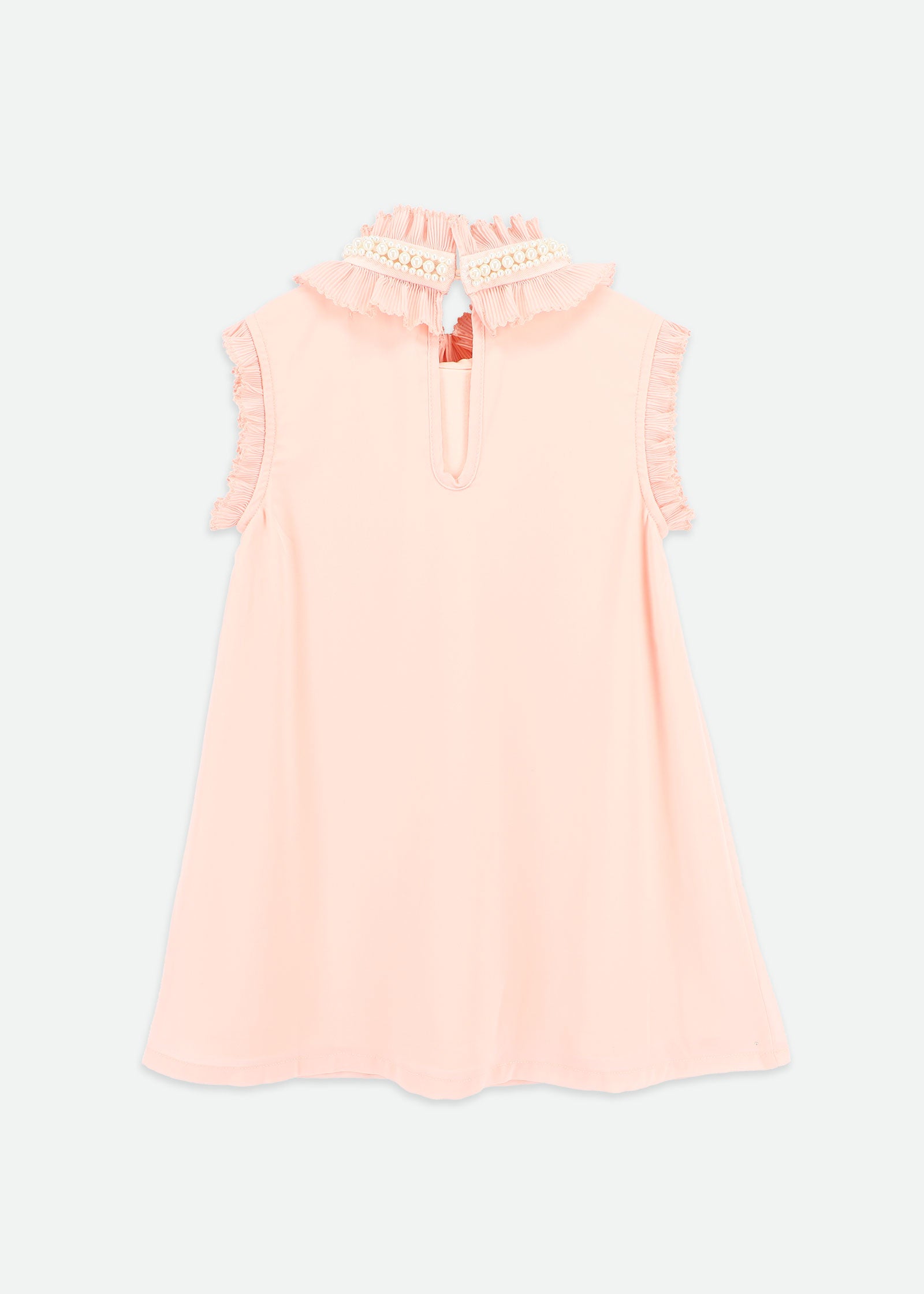 Aphrodite Pearl Collar Dress Peach