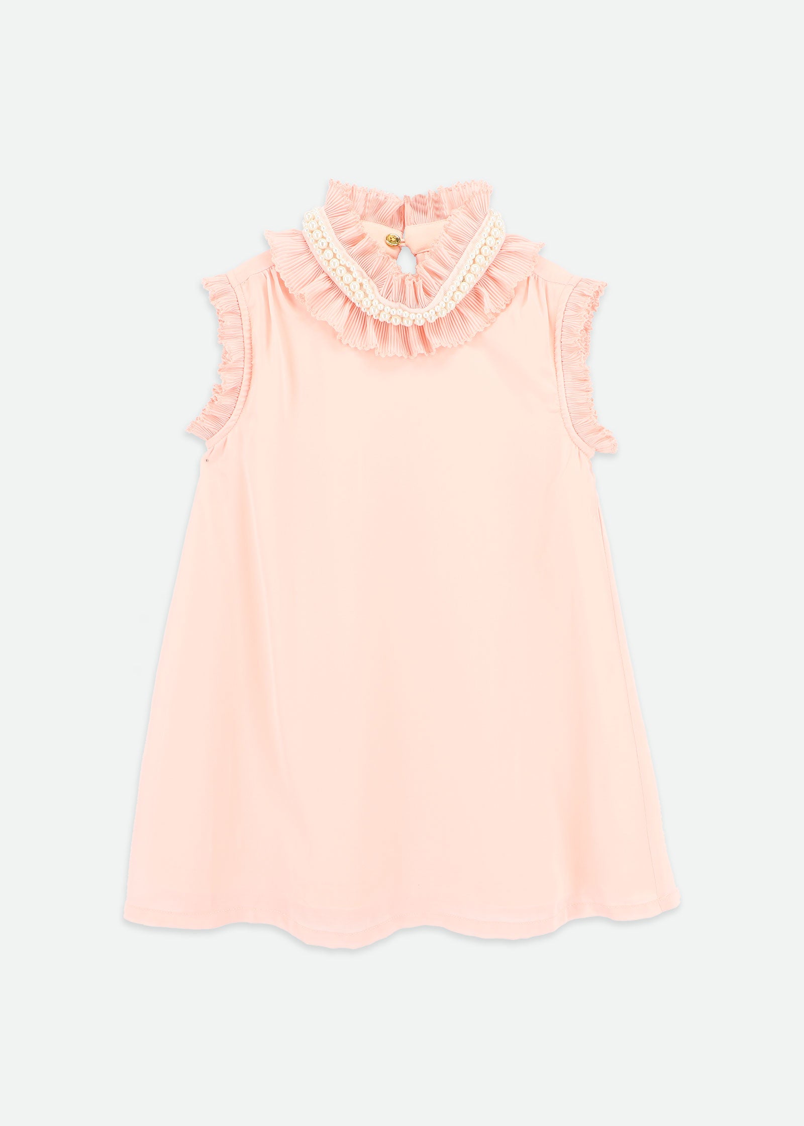 Aphrodite Pearl Collar Dress Peach