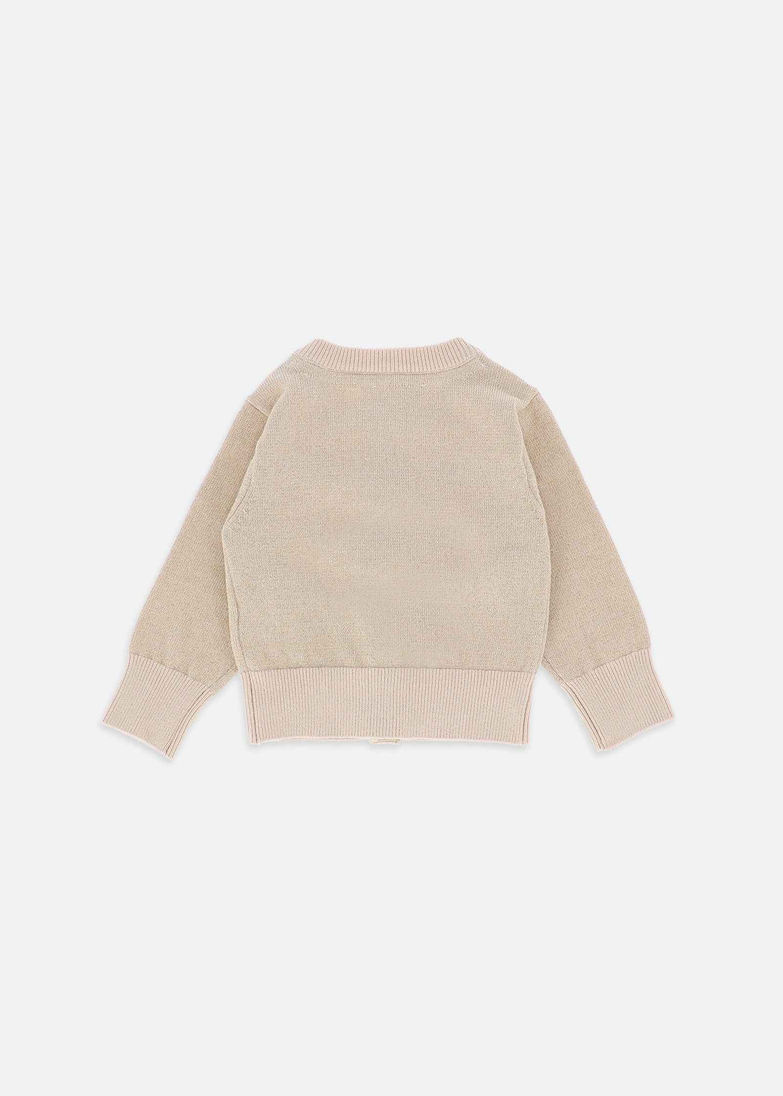 Arabella Metallic Baby Cardigan Biscuit