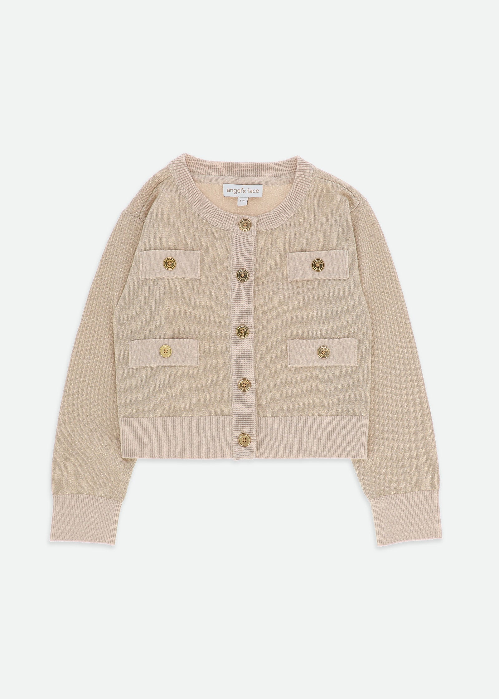 Arabella Metallic Cardigan Biscuit