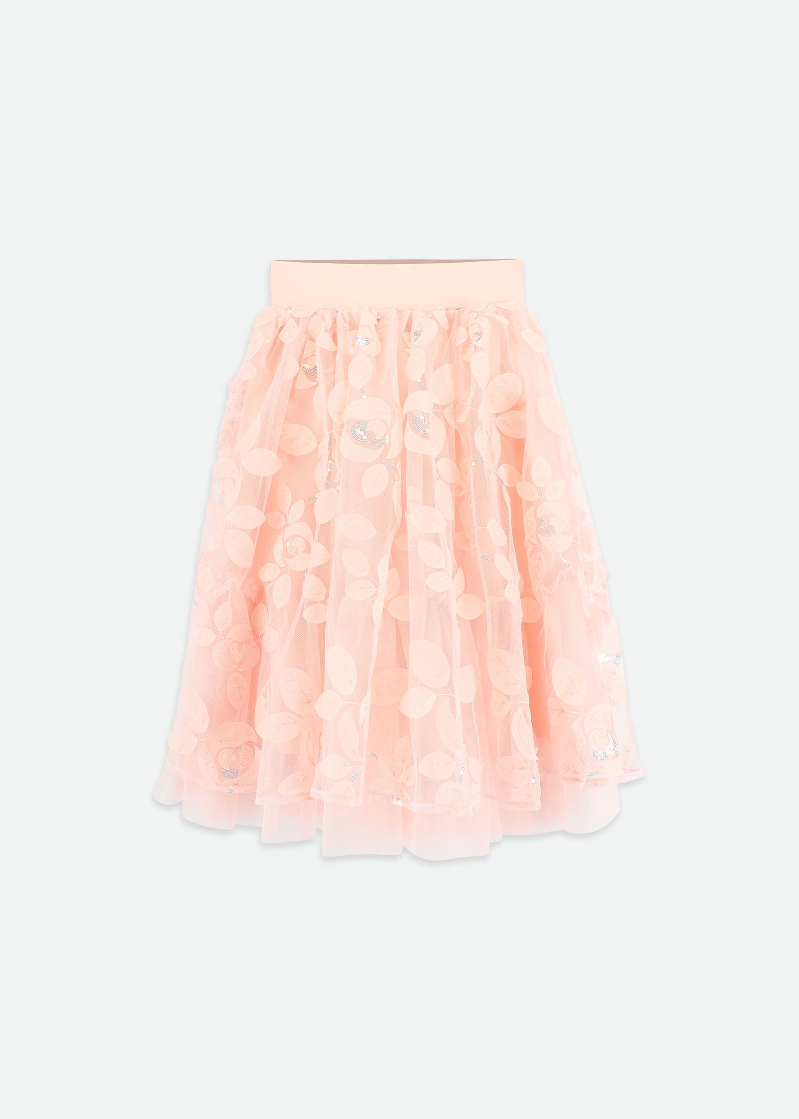 Ariana 3D Bud Long Skirt Peach