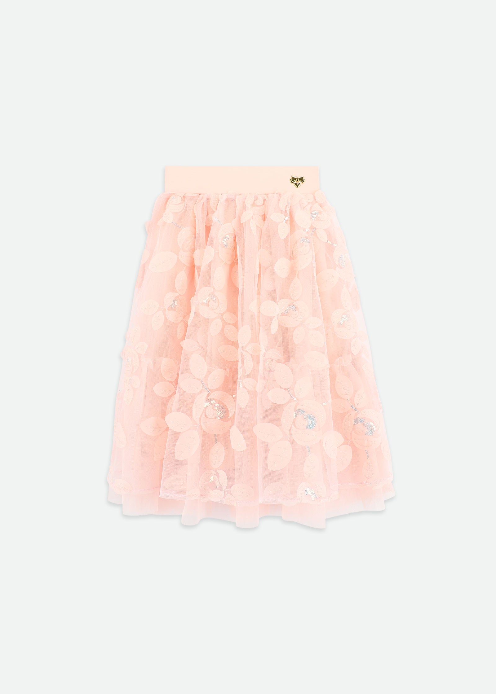 Ariana 3D Bud Long Skirt Peach