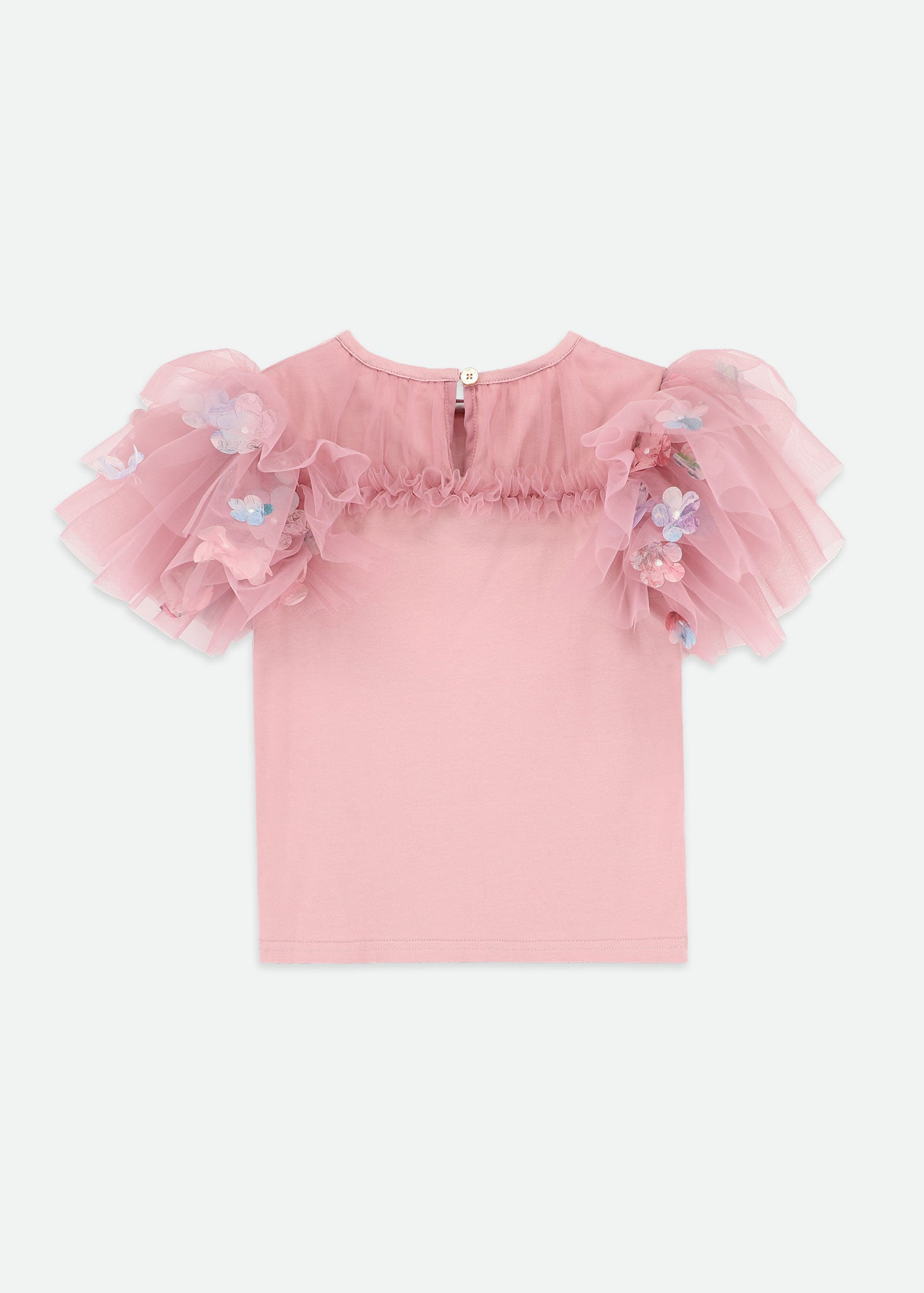 Ariana Petal Sleeve Top Lilac Rose