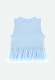 Ava Tank Top With Fringe Blue