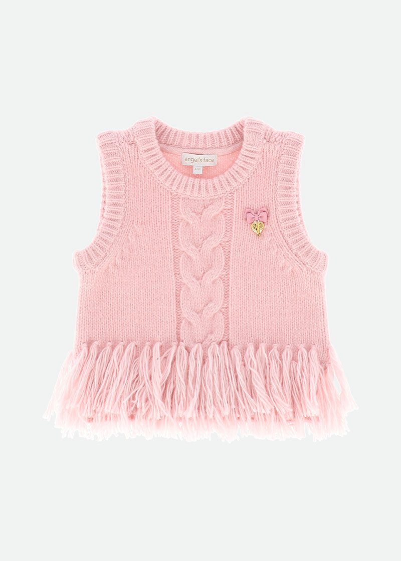 Ava Tank Top With Fringe Pink