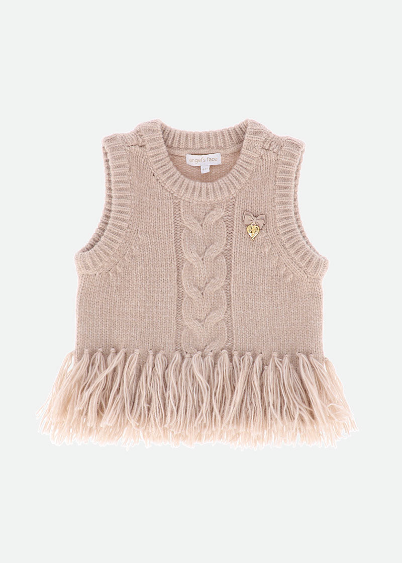 Ava Tank Top With Fringe Sand