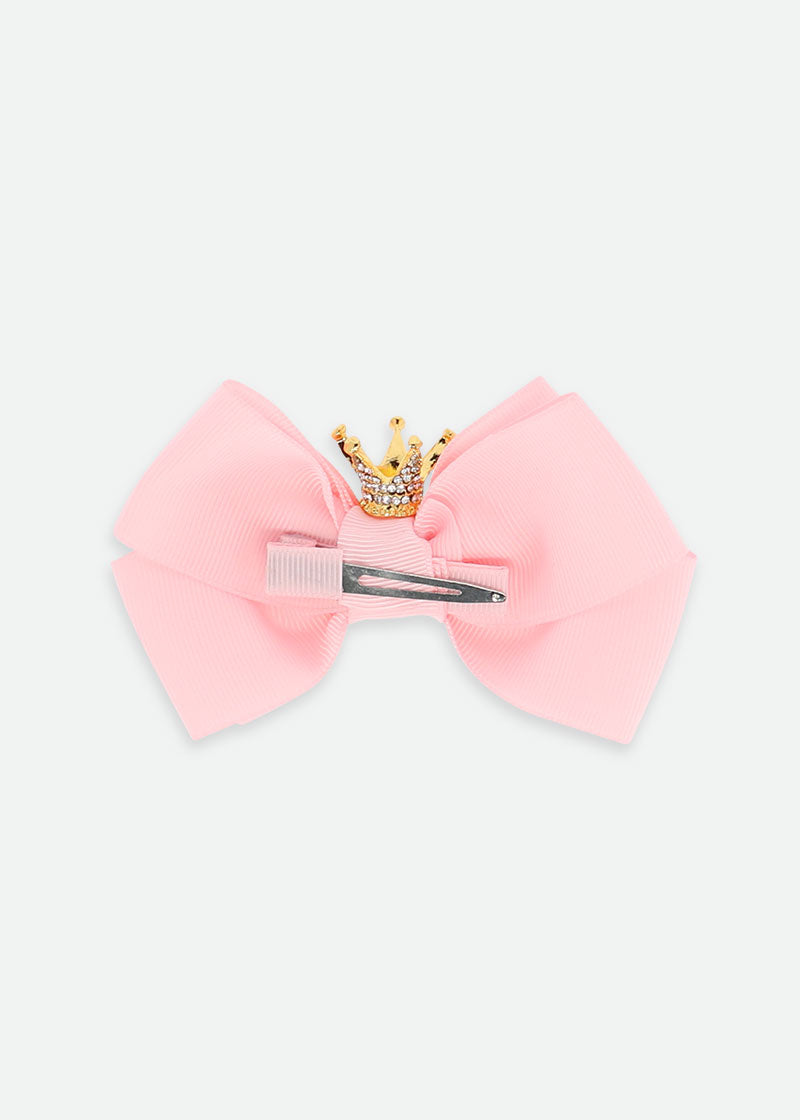 Crown Big Bow Pale Pink