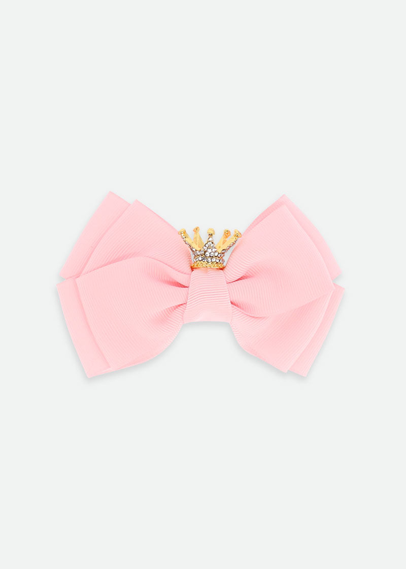 Crown Big Bow Pale Pink