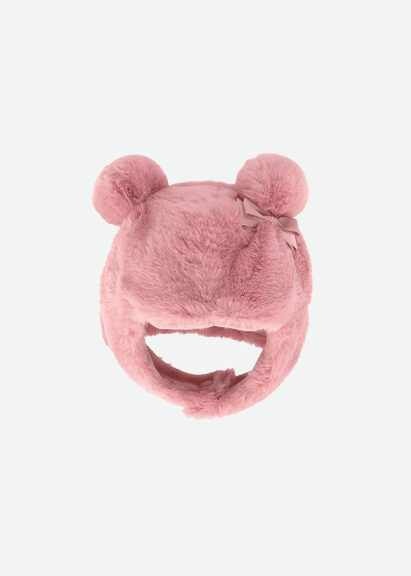 Isabelle Baby Fur Hat Tea Rose