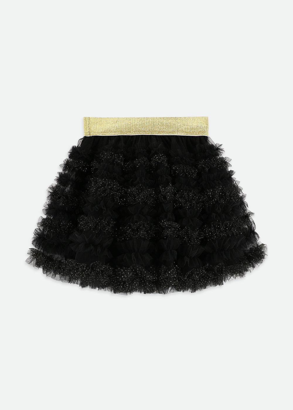 Ballroom Ruffle Sparkle Skirt Black