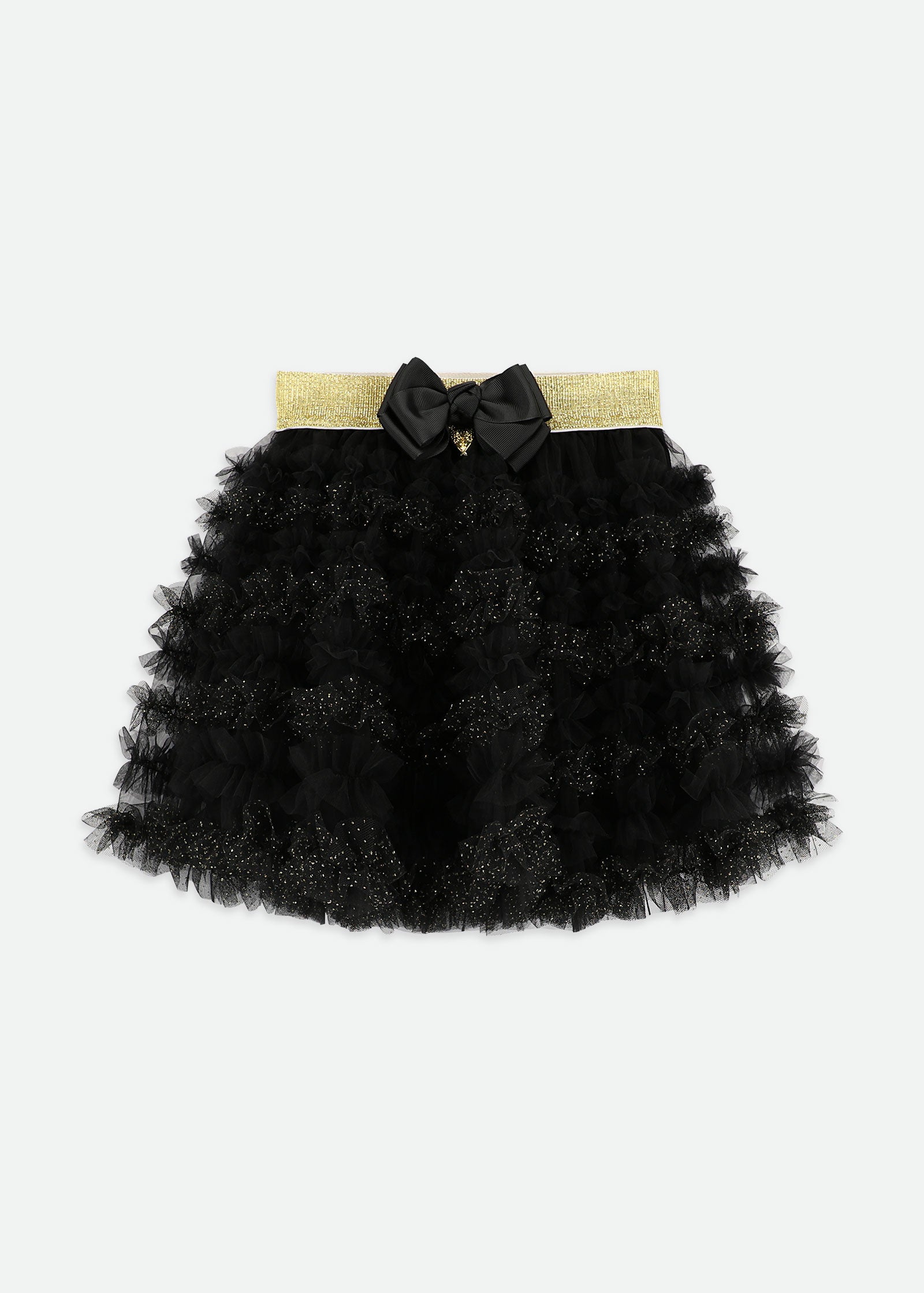 Ballroom Ruffle Sparkle Skirt Black