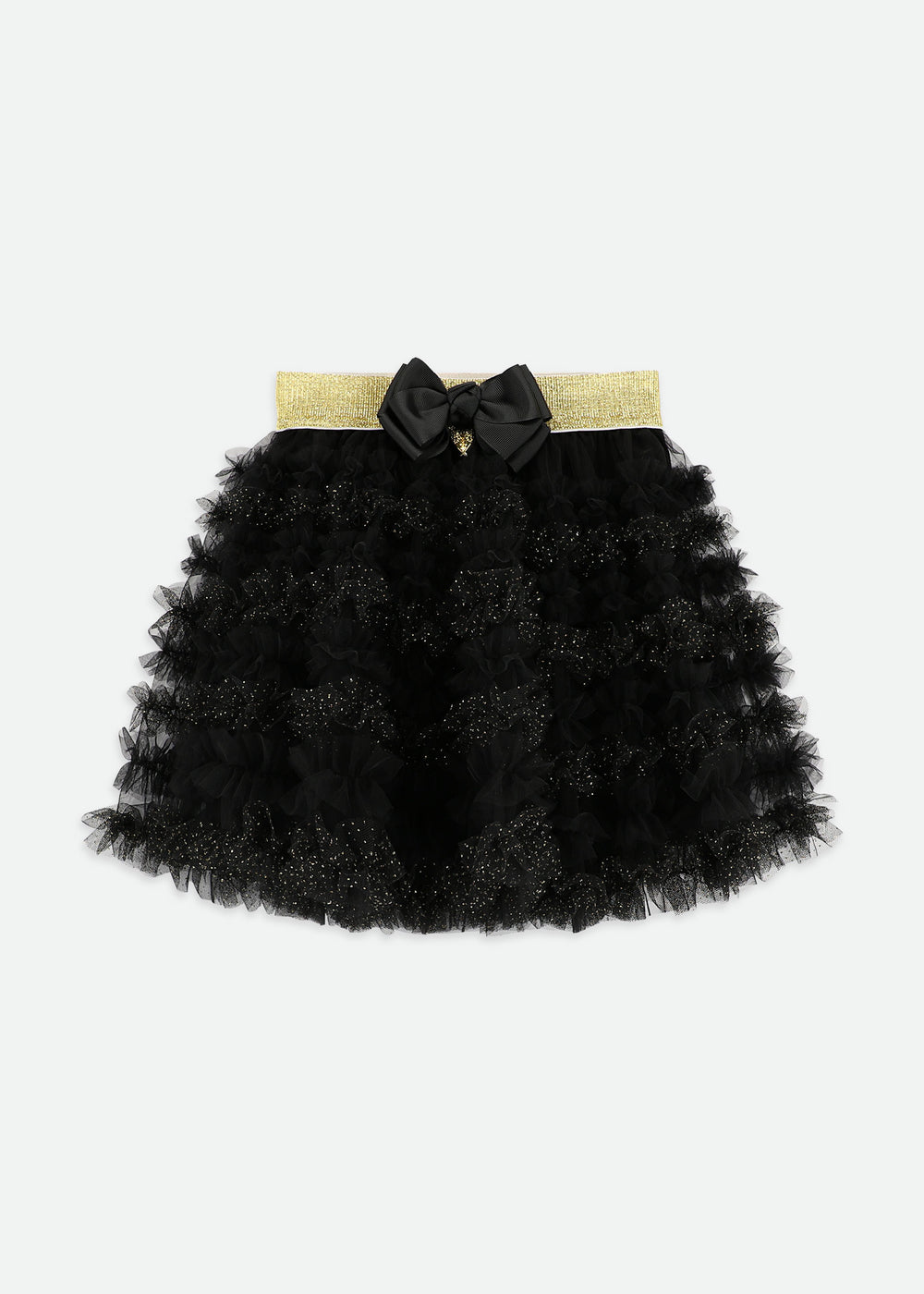 Ballroom Ruffle Sparkle Skirt Black