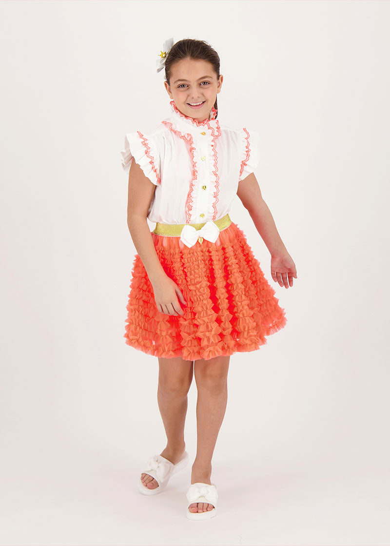 Ballroom Skirt Neon Orange