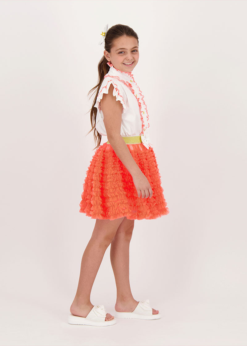 Ballroom Skirt Neon Orange