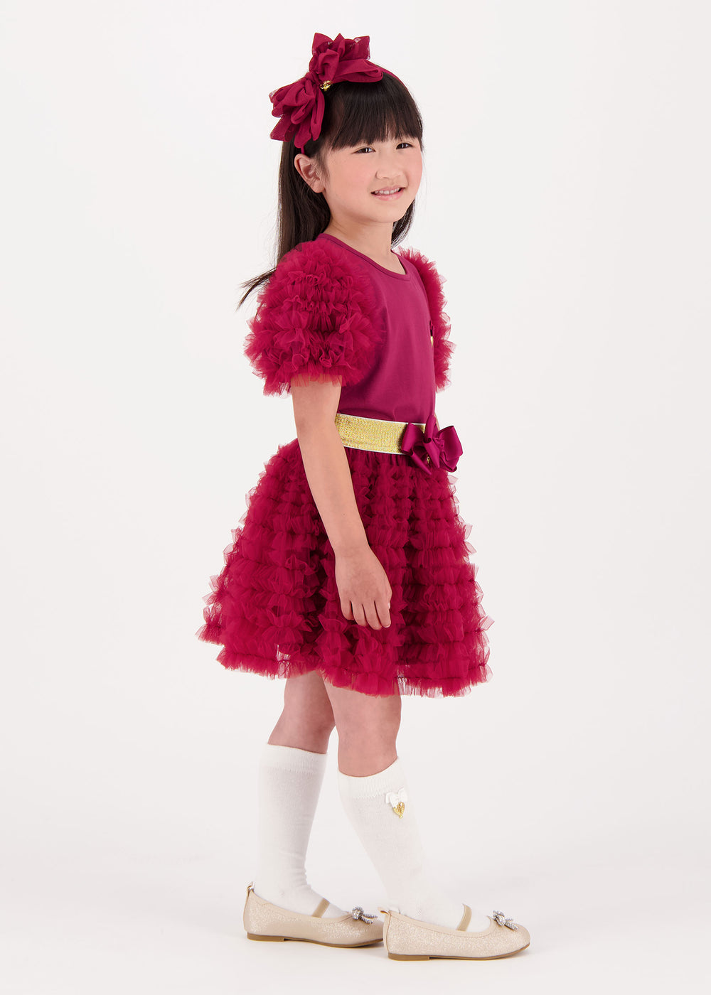 Ballroom Ruffle Skirt Tibetan Red