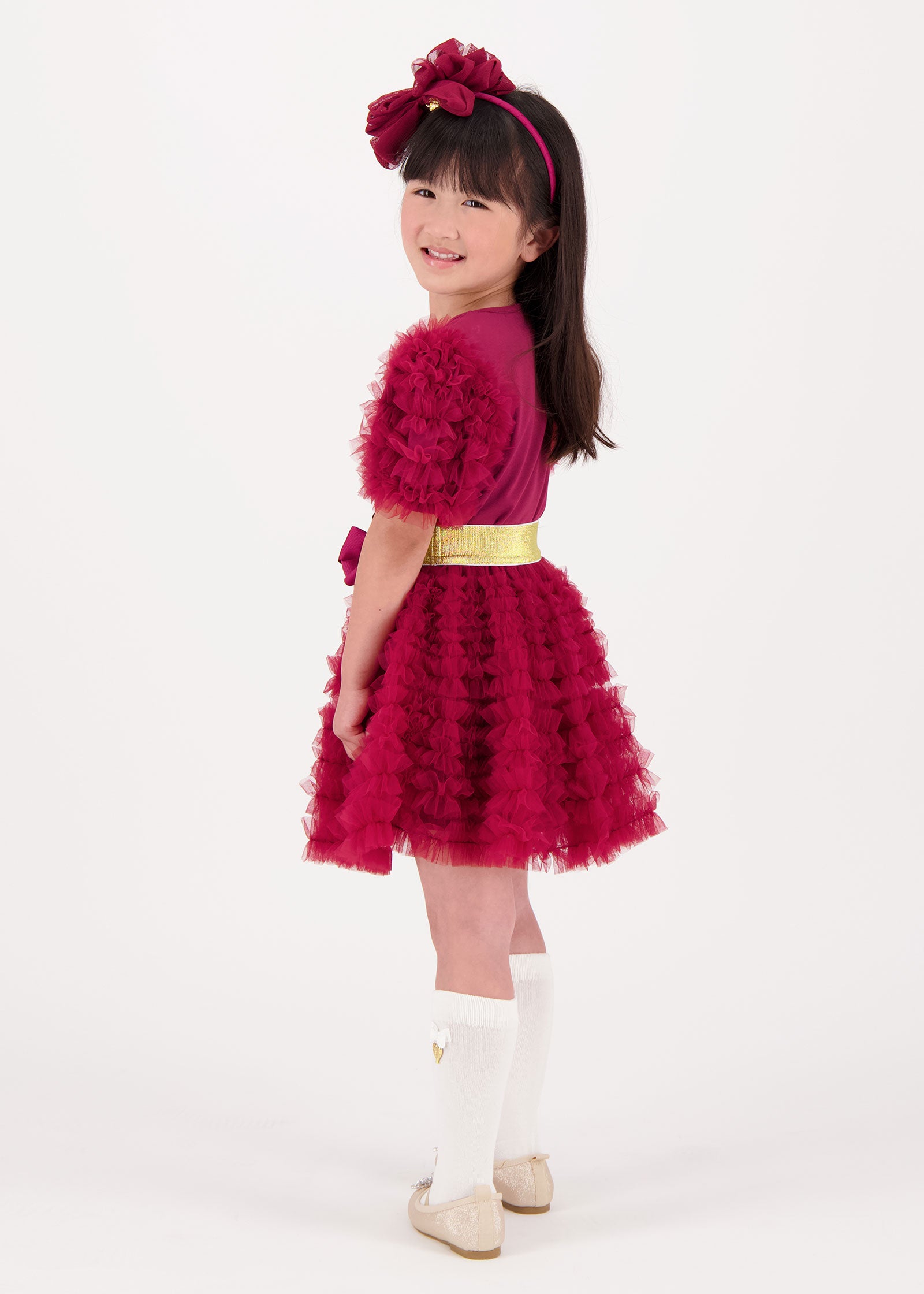 Ballroom Ruffle Skirt Tibetan Red