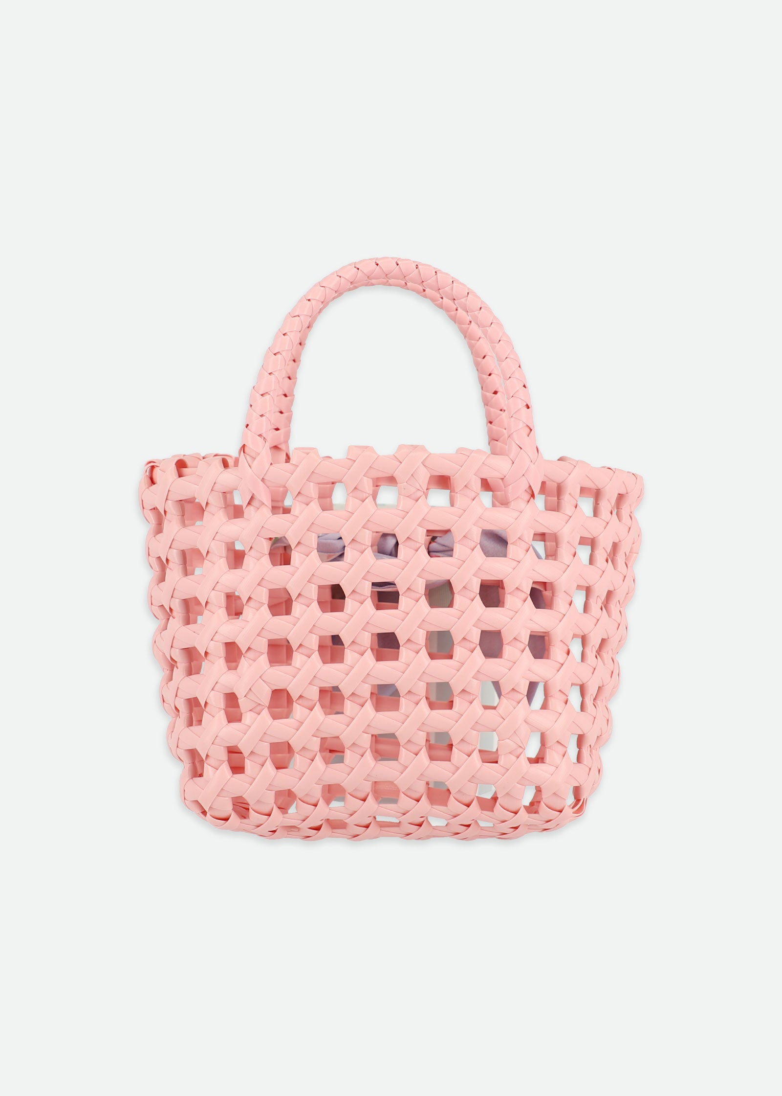 Basket Bag With Twilly Pink/Blue