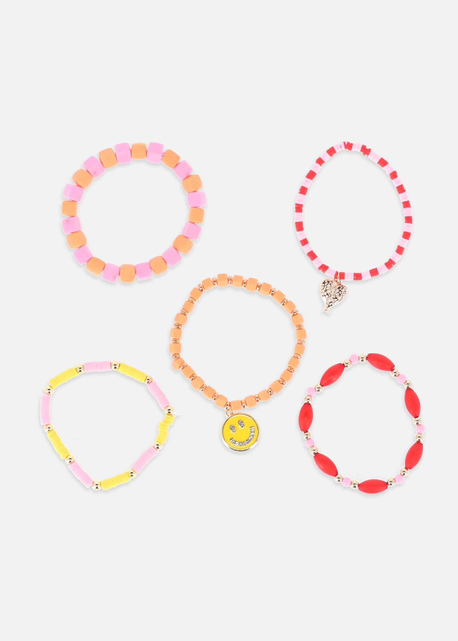 Beach Party Bracelet Set Pink/Red