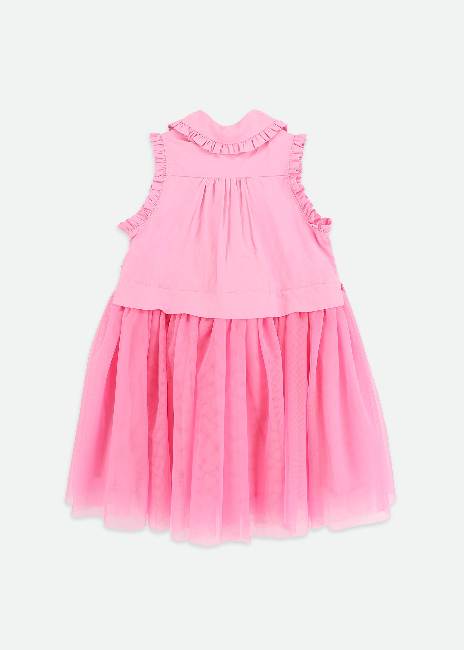 Bentley Poplin Shirt Dress With Tulle Skirt Begonia Pink