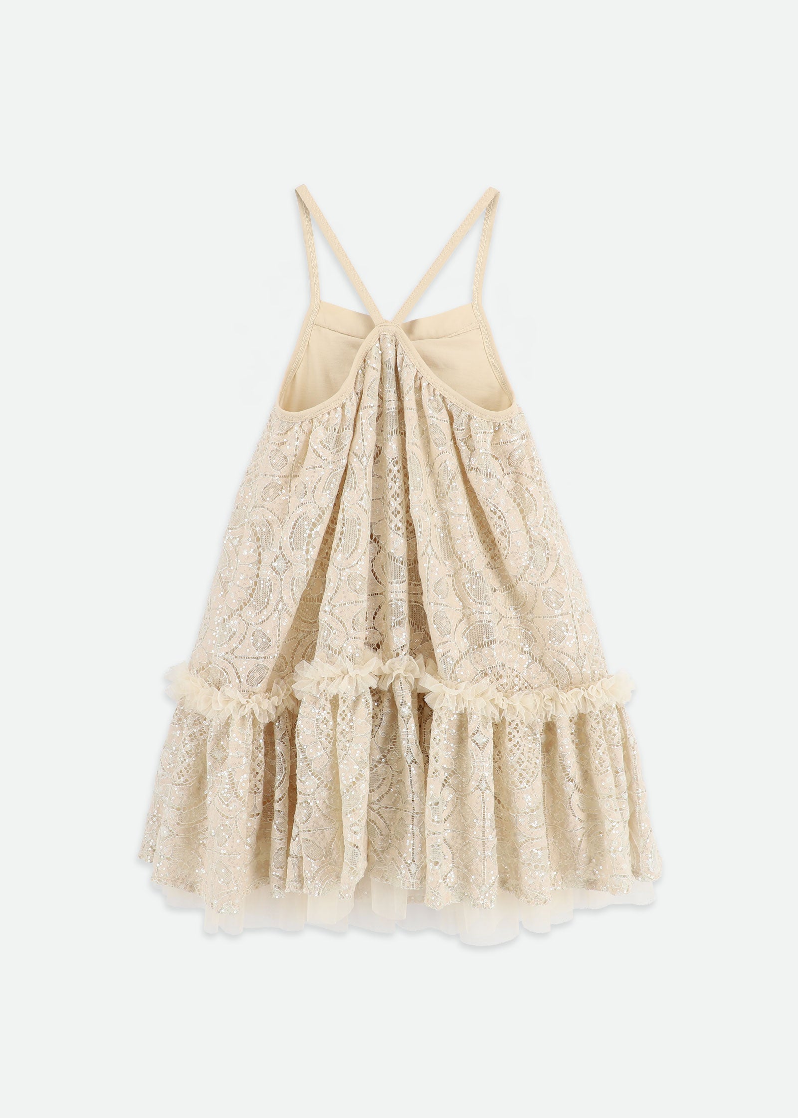 Betty Lace Strappy Dress Champagne