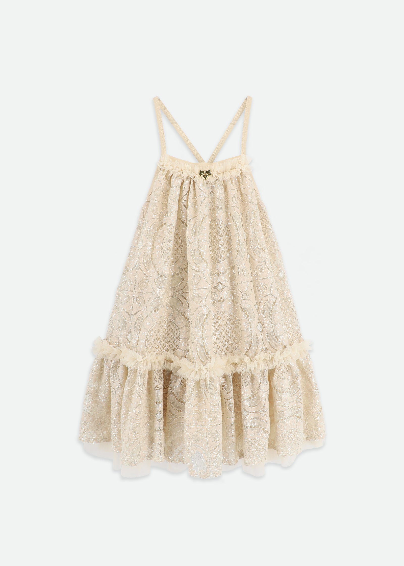 Betty Lace Strappy Dress Champagne