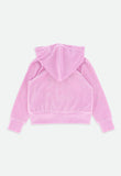 Bijou Crystal Velour Hoodie Orchid Pink