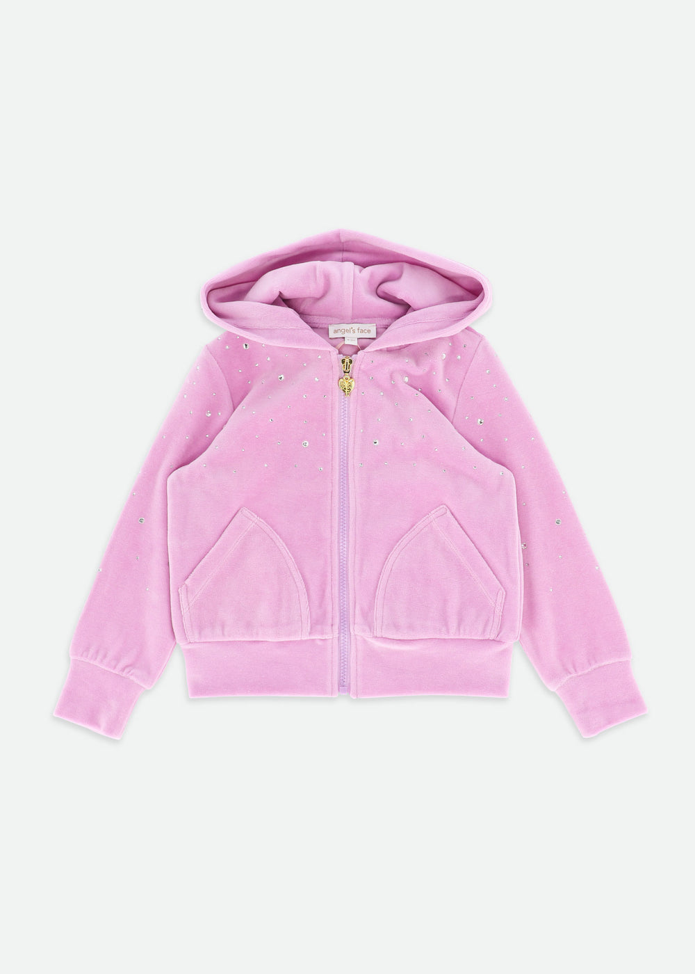 Bijou Crystal Velour Hoodie Orchid Pink