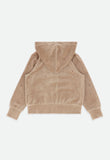 Bijou Crystal Velour Hoodie Sand