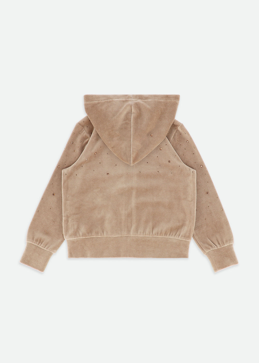 Bijou Crystal Velour Hoodie Sand