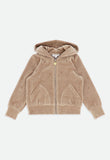 Bijou Crystal Velour Hoodie Sand