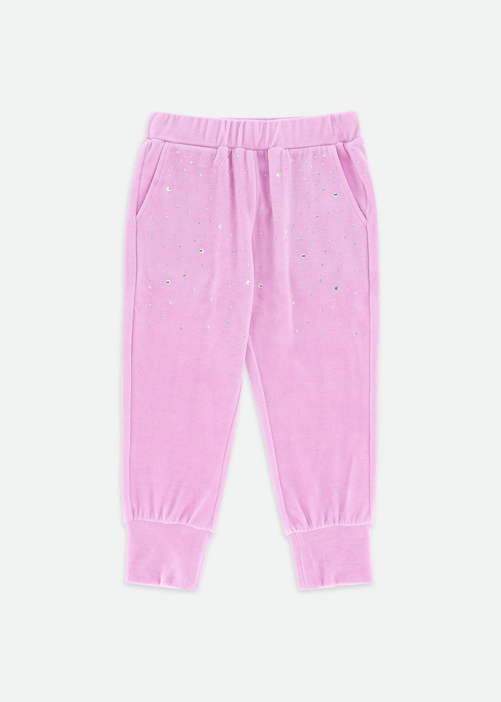 Bijou Crystal Velour Jogger Orchid Pink