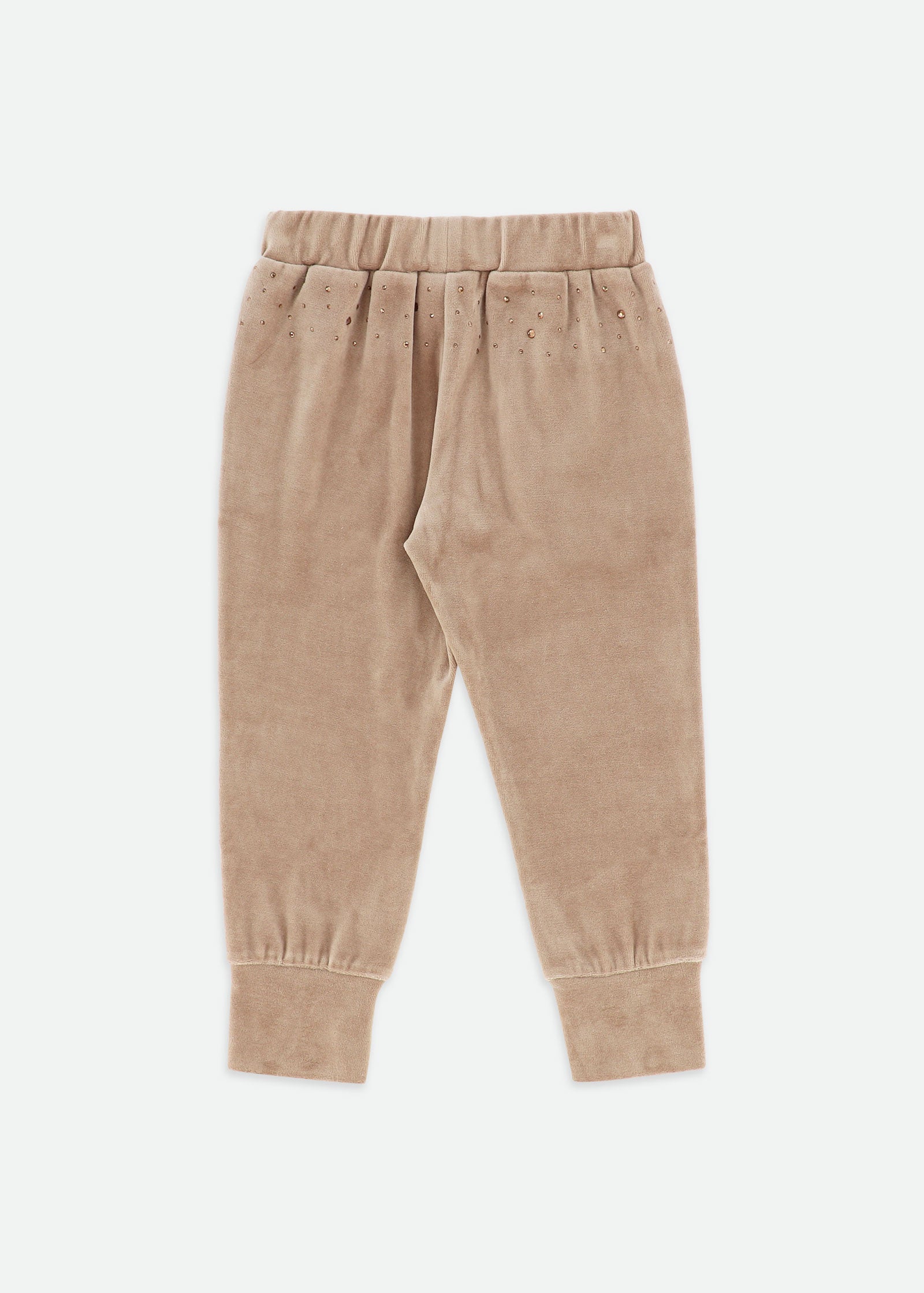 Bijou Crystal Velour Jogger Sand