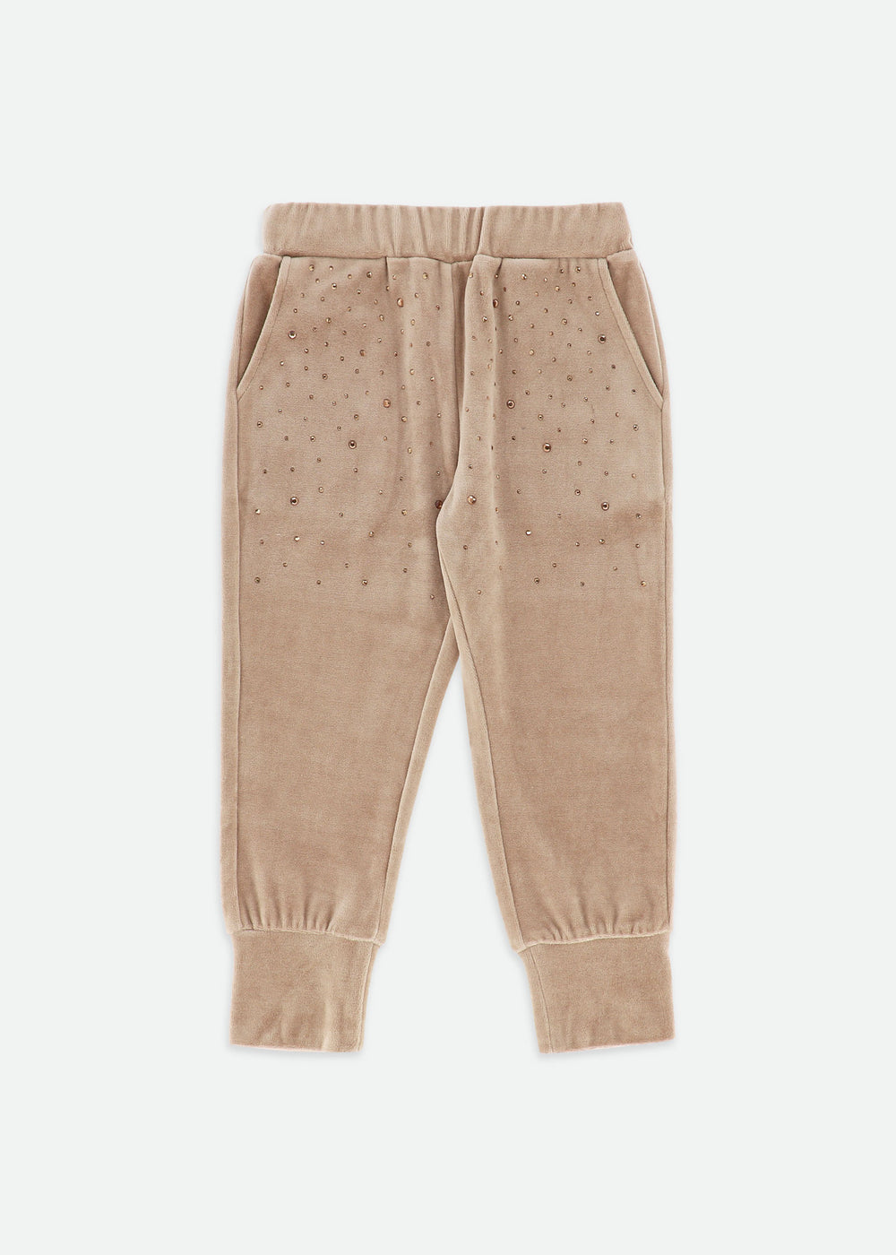 Bijou Crystal Velour Jogger Sand