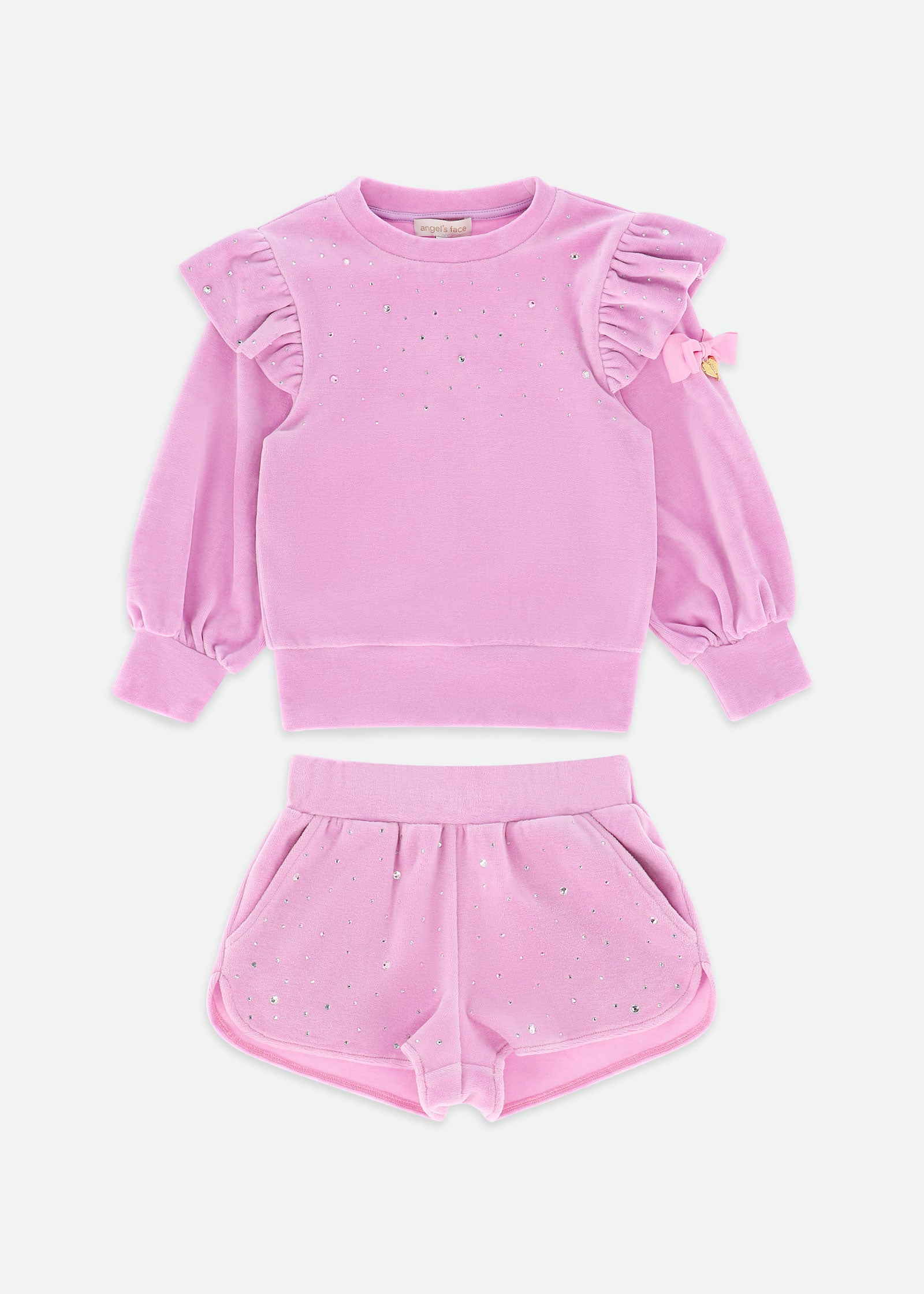 Bijou Crystal Velour Set Orchid Pink