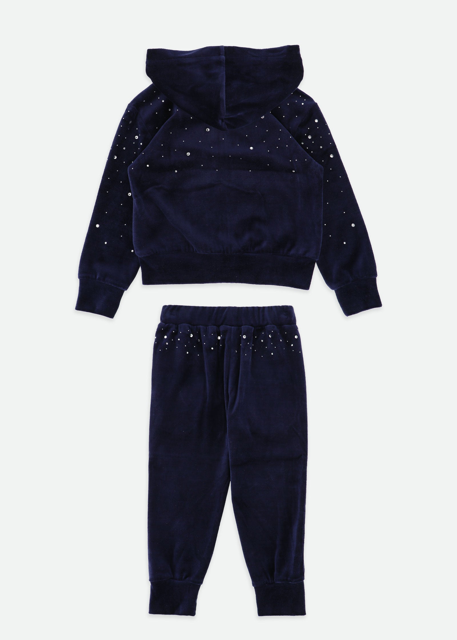 Bijou Crystal Velour Tracksuit Navy