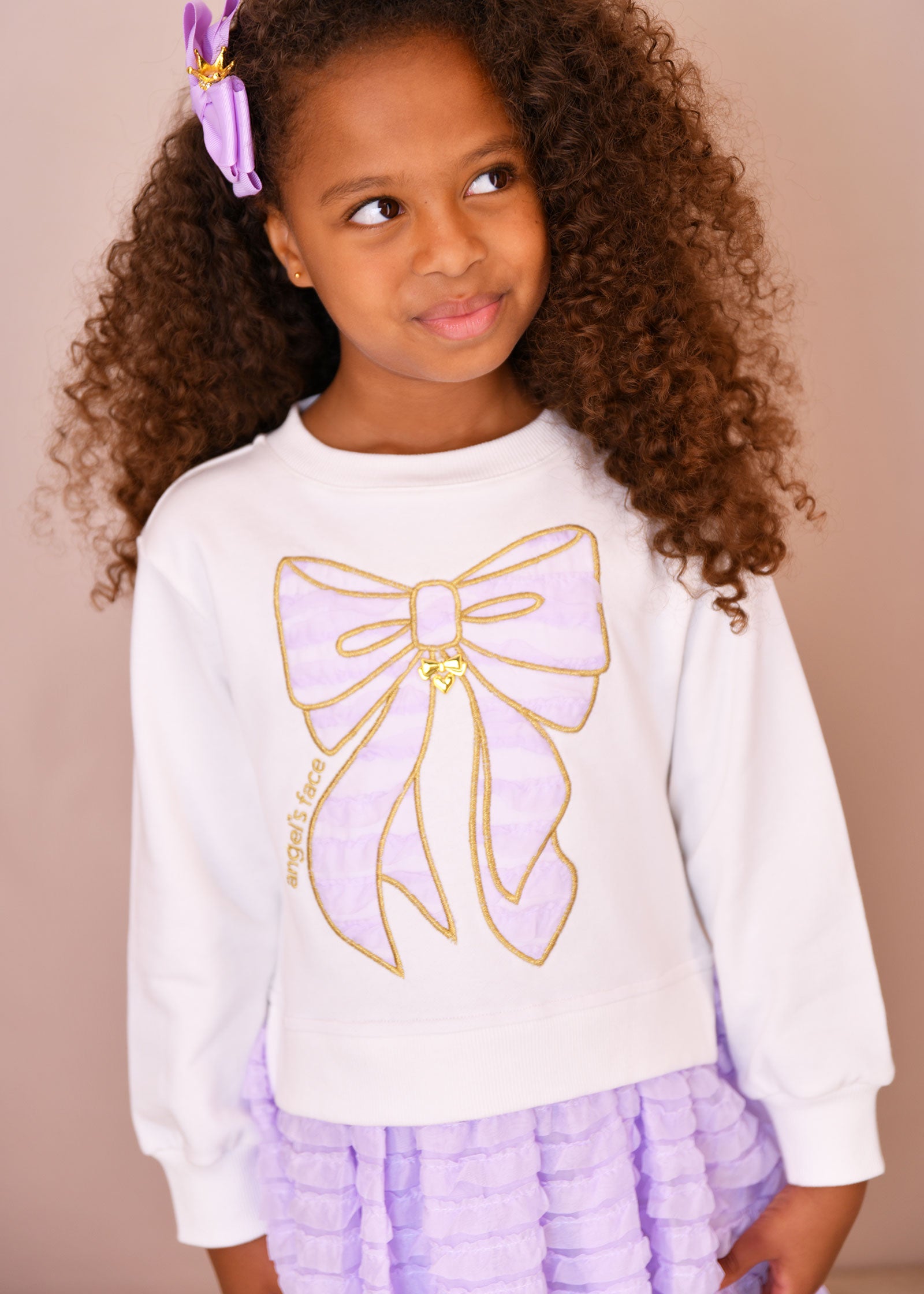 Billie Bow Sweat Dress Snowdrop