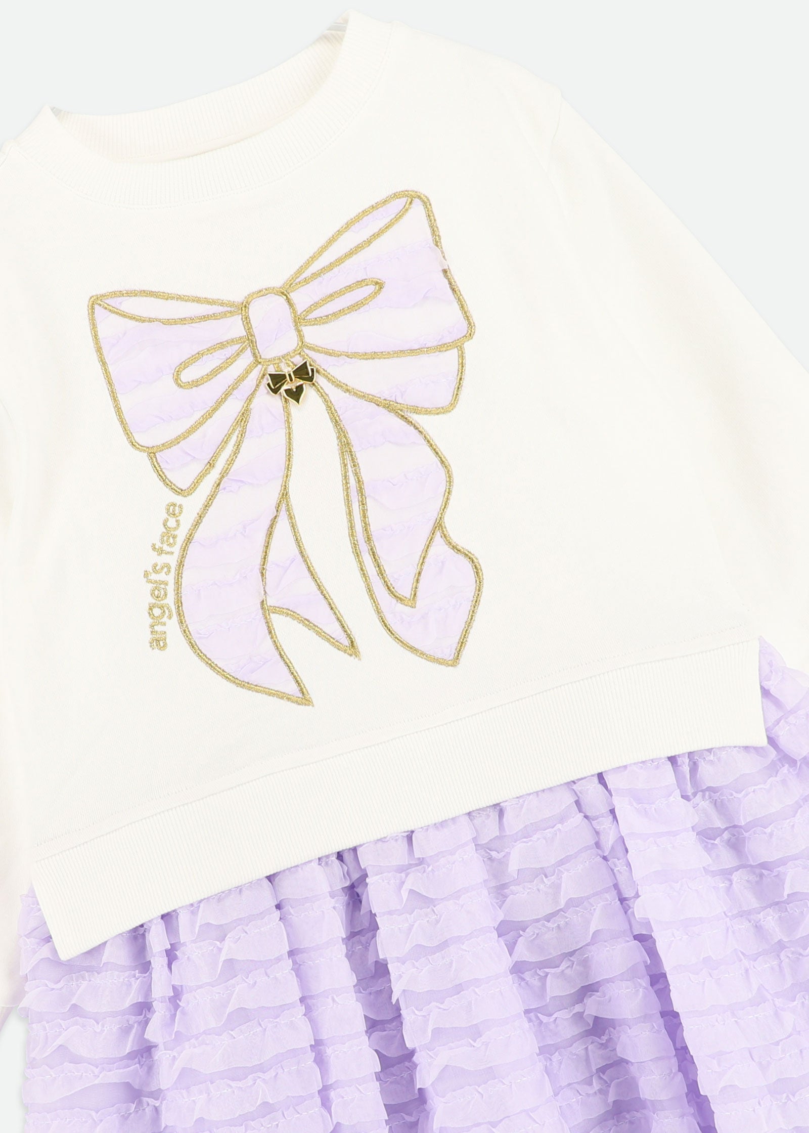 Billie Bow Sweat Dress Snowdrop
