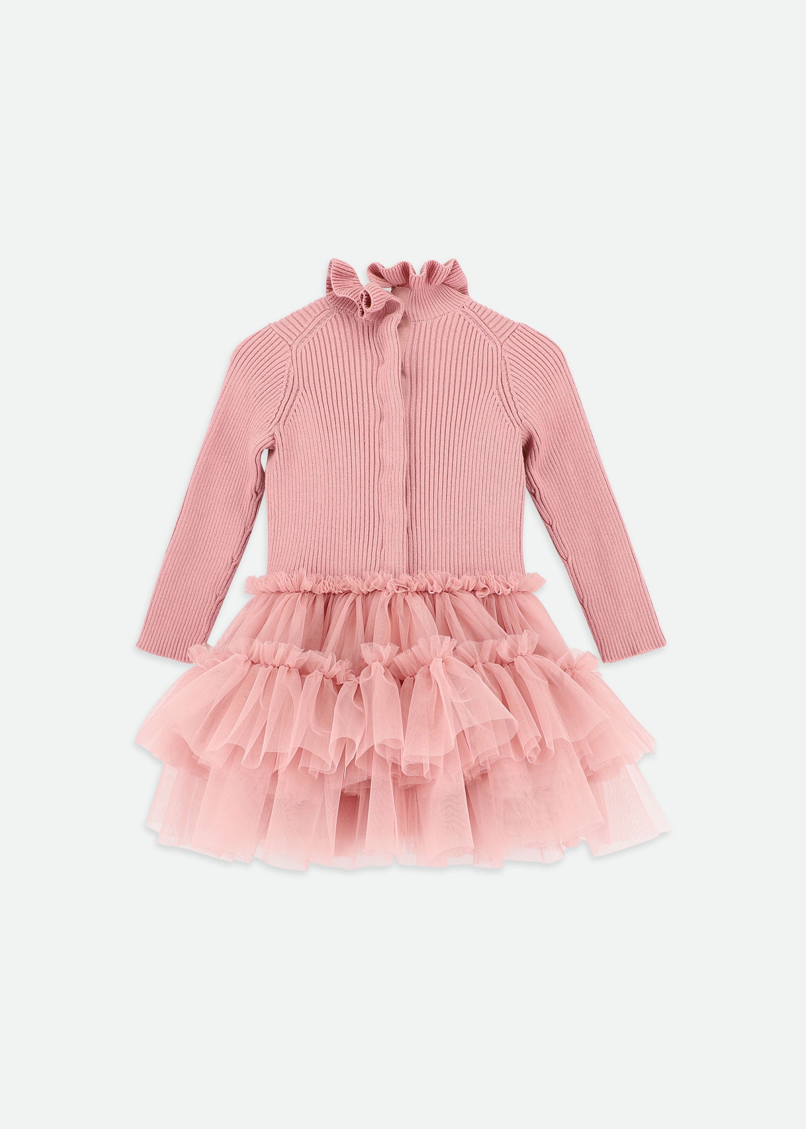 Bliss Baby Knitted and Tulle Dress Tea Rose