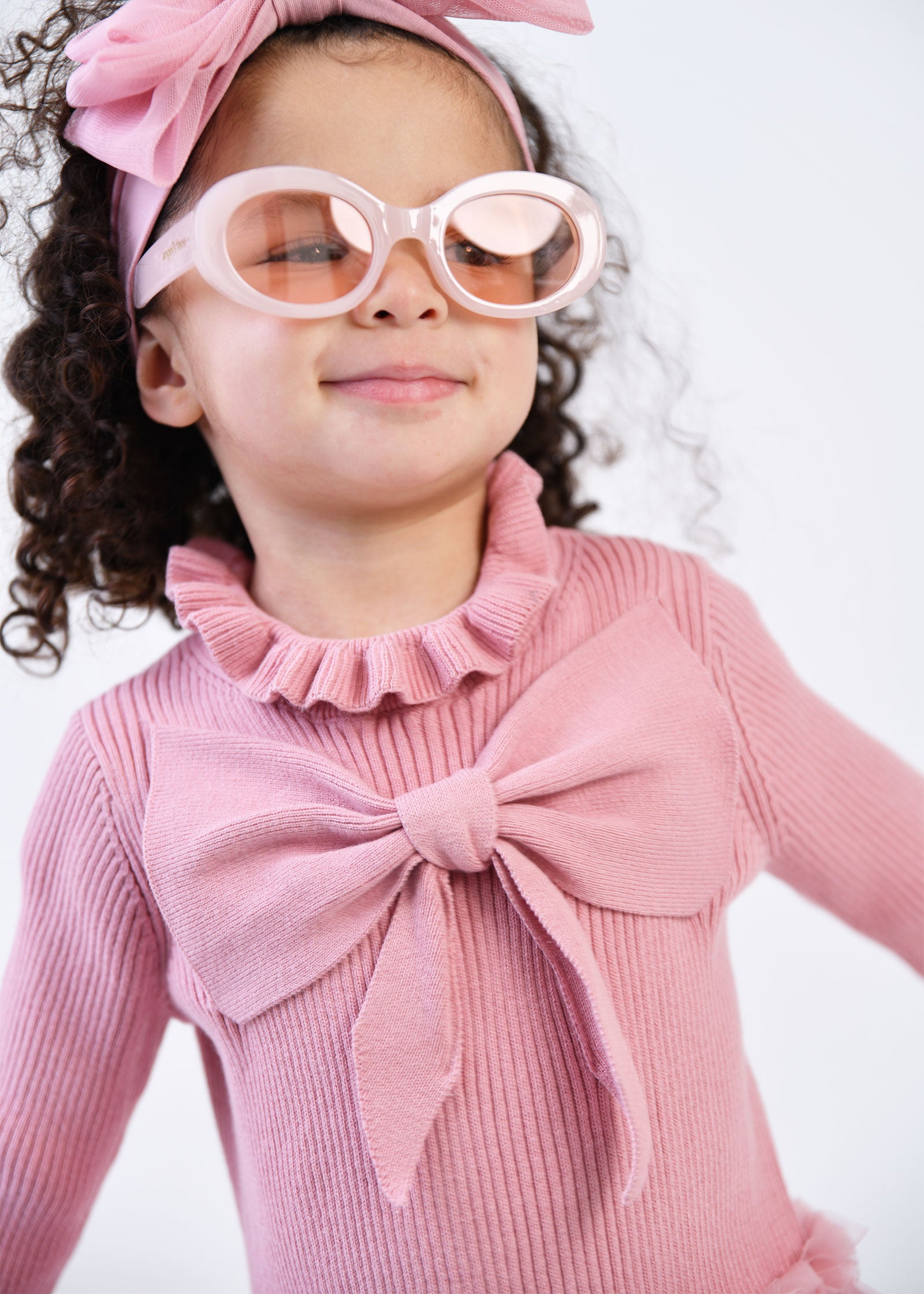 Bliss Baby Knitted and Tulle Dress Tea Rose