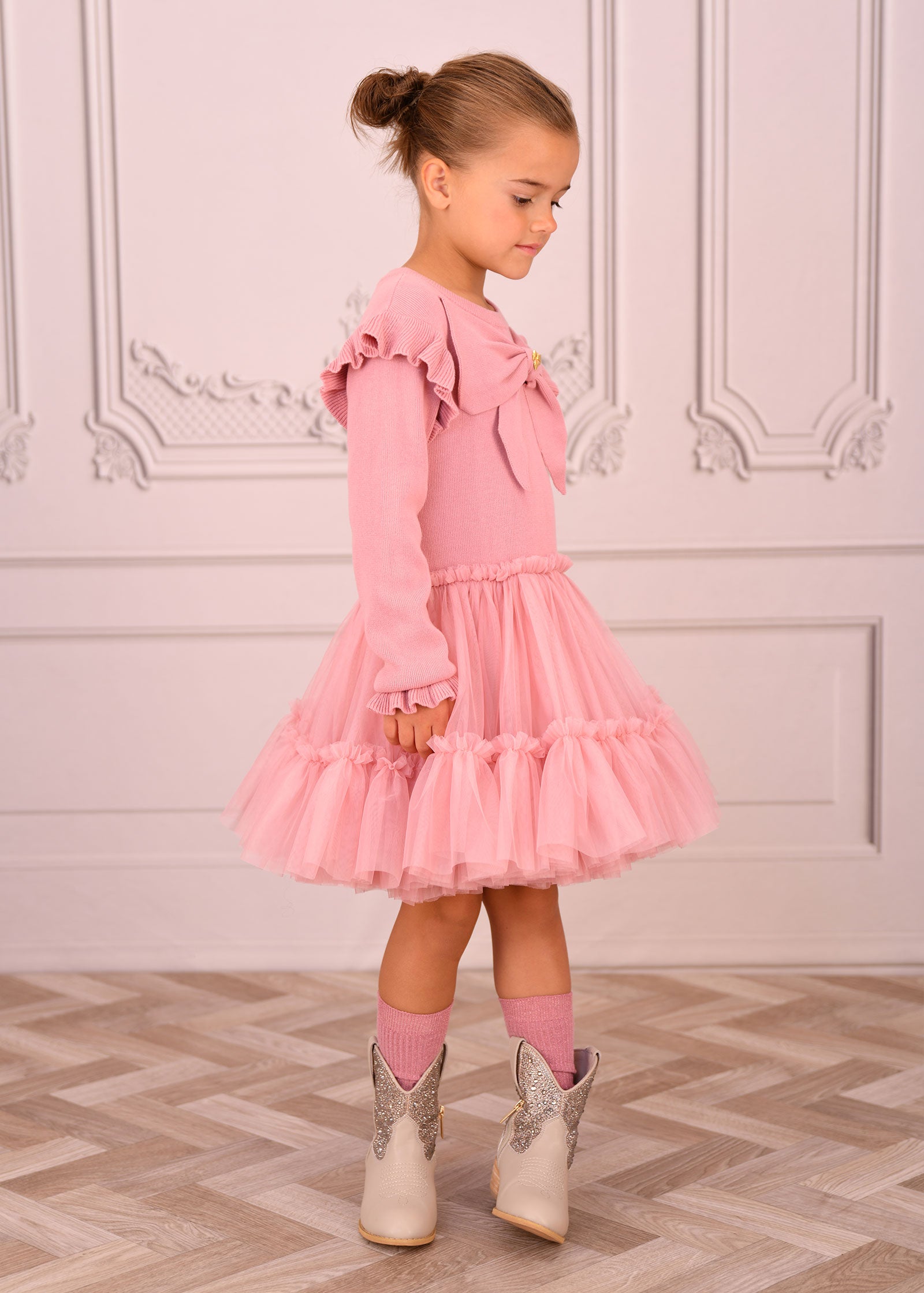 Bliss Knitted and Tulle Dress Tea Rose – Angel's Face