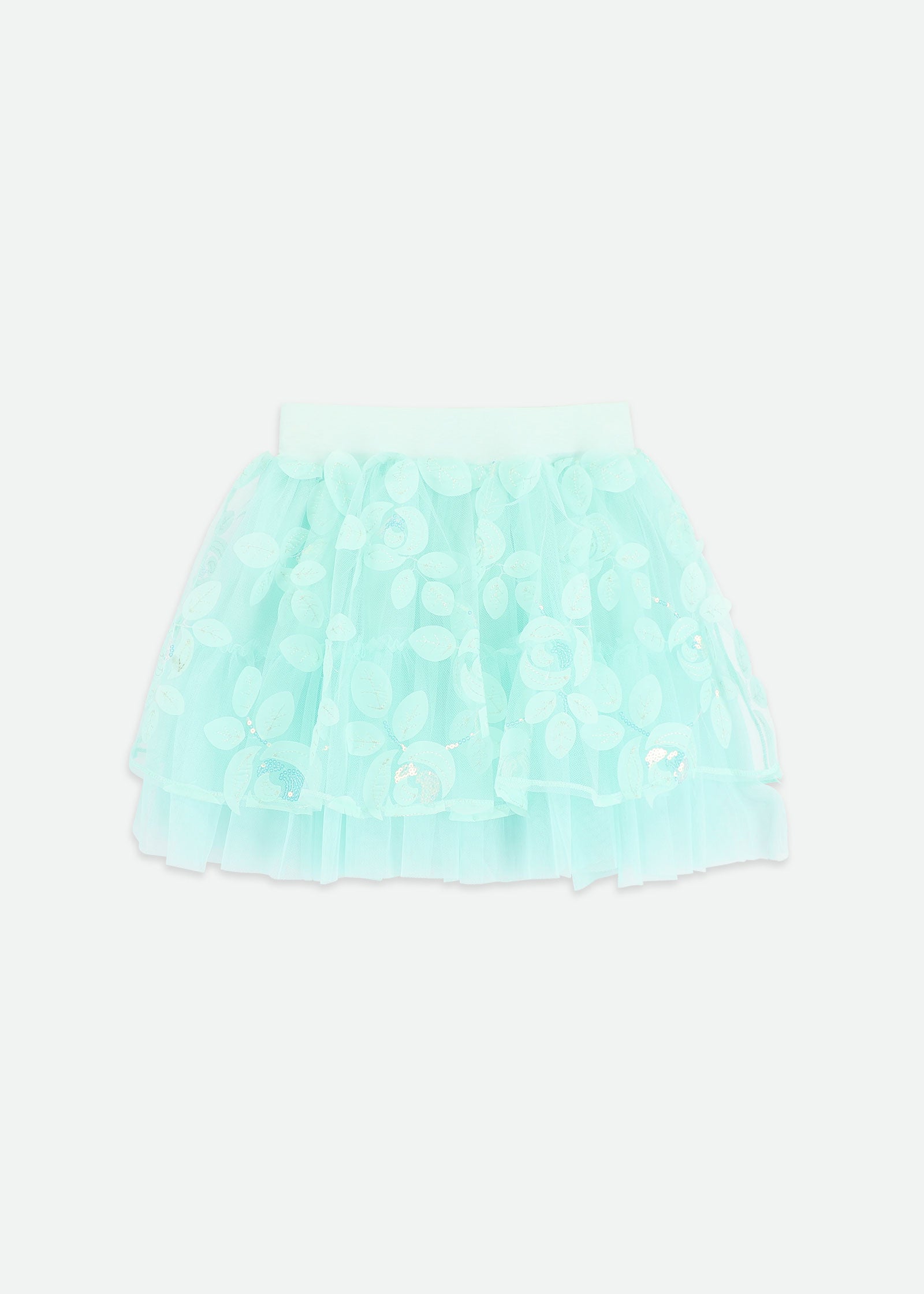 Blossom Embroidered 3D Bud Skirt Mint