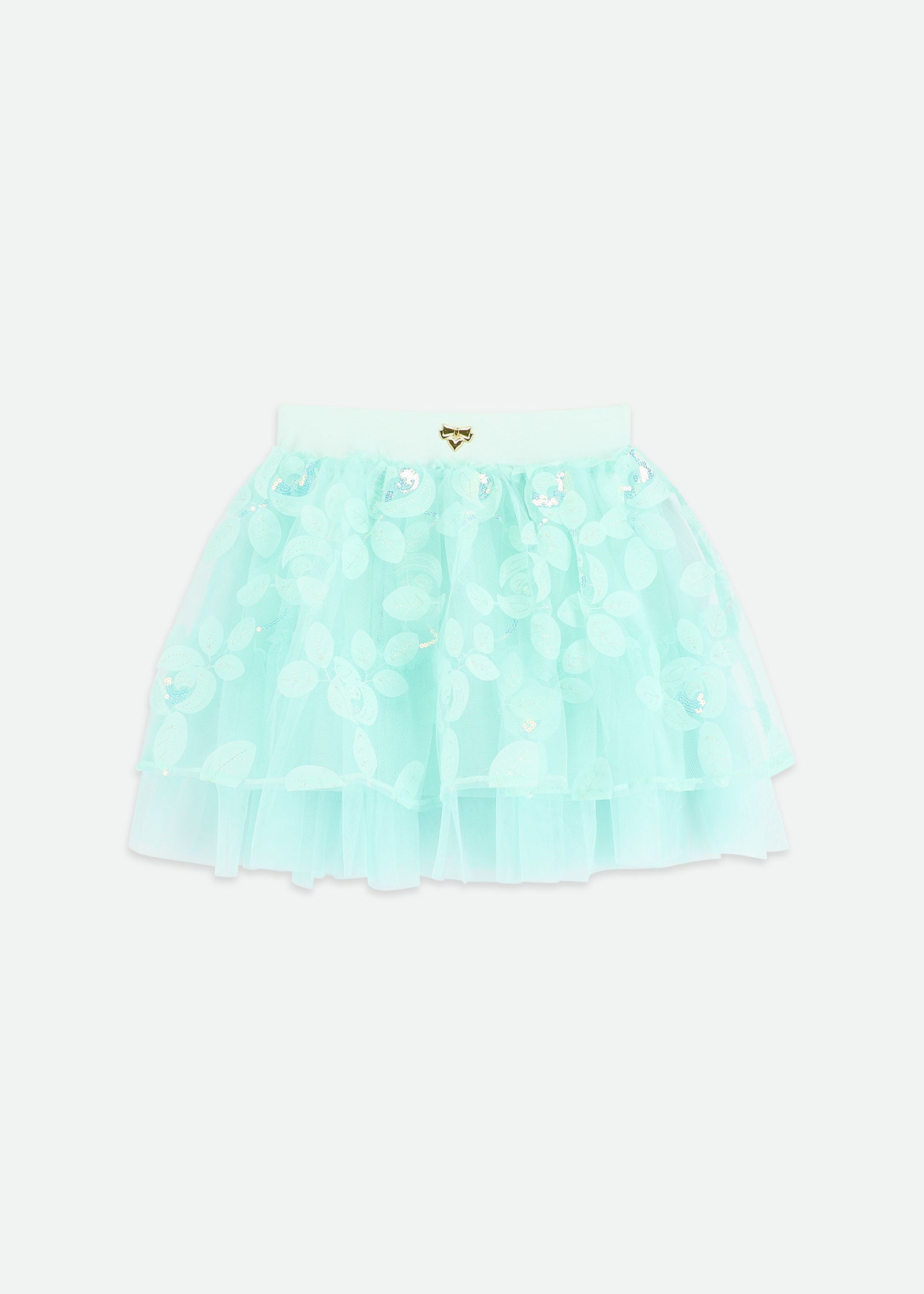 Blossom Embroidered 3D Bud Skirt Mint